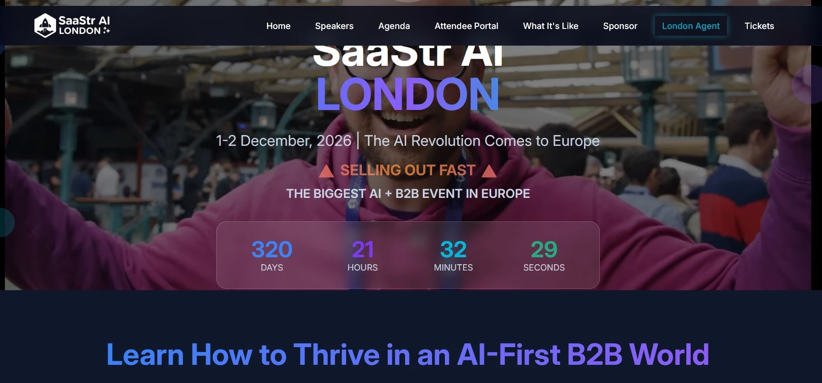 SaaStr AI London homepage