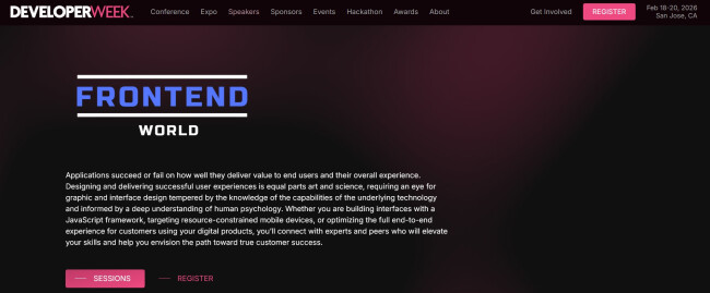 Frontend World web development and web design conference homepage. 