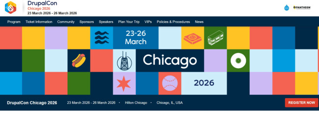 DrupalCon web development and web design conference homepage.