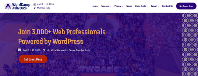 WordCamp 2026 event homepage. 