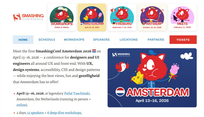 SmashingConf Amsterdam homepage