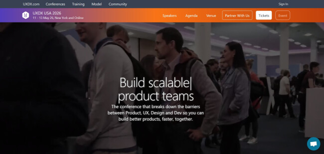 UXDX USA event homepage. 