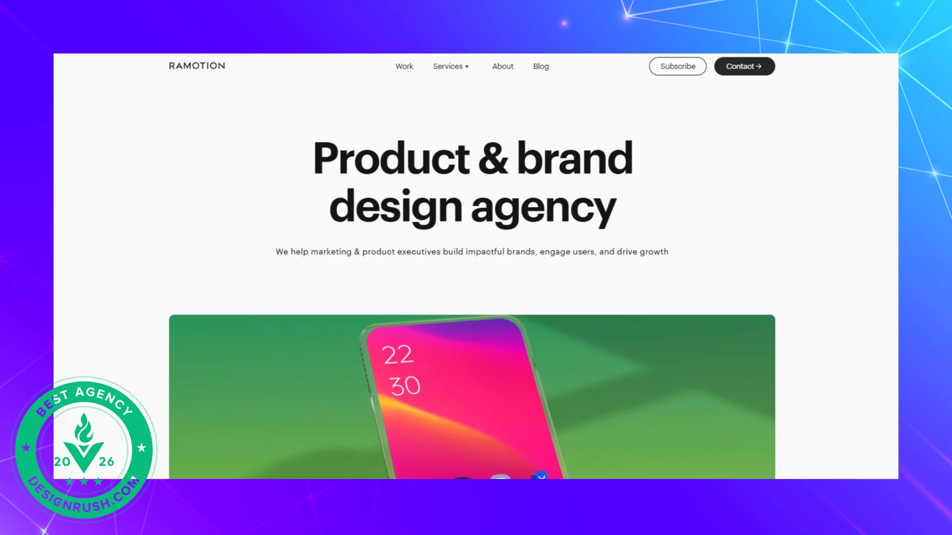 A design agency helping marketing and product leaders build impactful brands, grow users, and drive business success.
