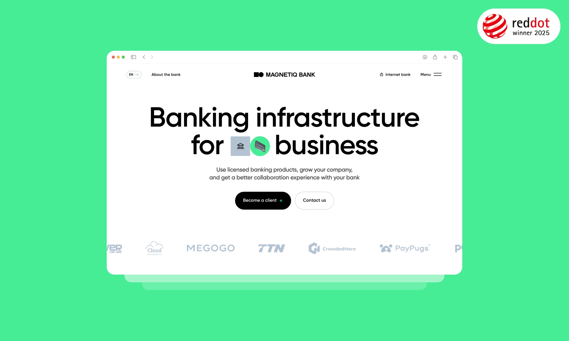 Goodface led a full digital and brand overhaul for Magnetiq Bank, winning a Red Dot Award while helping the FinTech grow internationally with clarity and credibility.