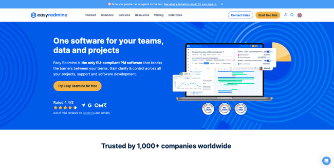 easy redmine homepage