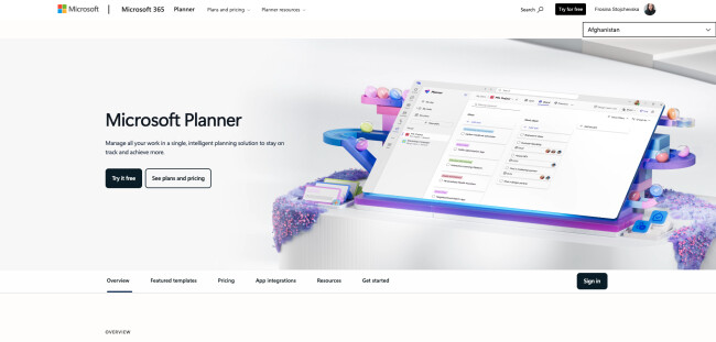 microsoft planner homepage