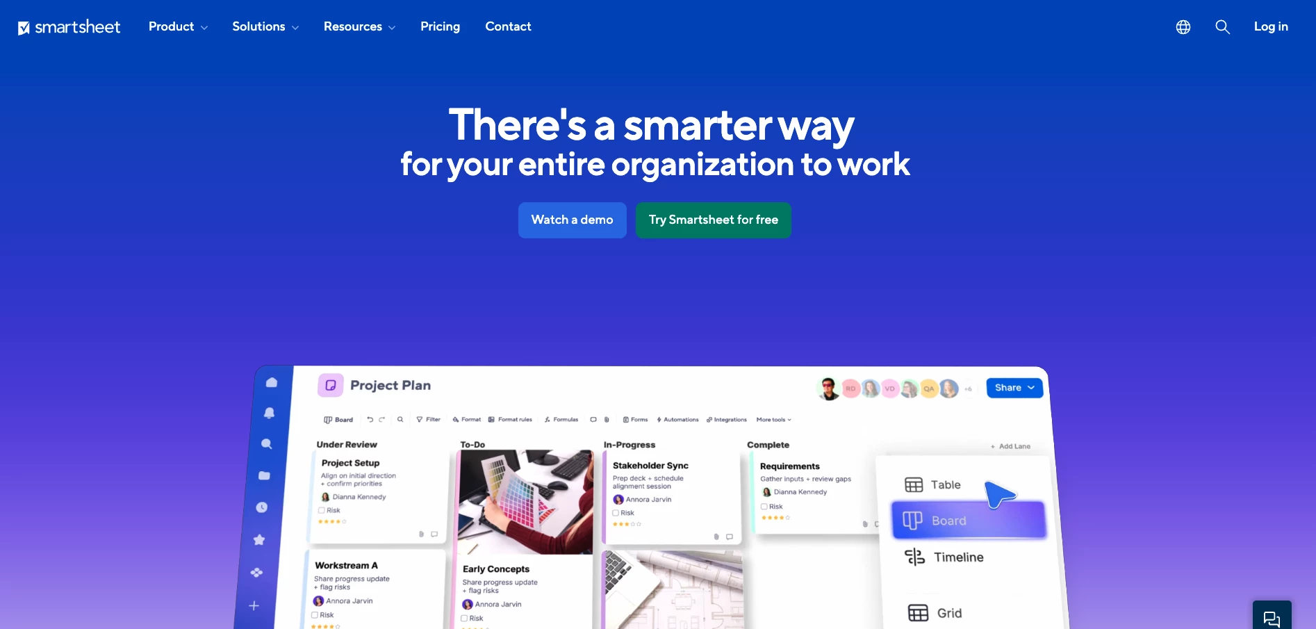 smartsheet smartsheet homepage