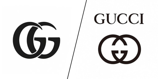 Gucci's old and rebranded logo.