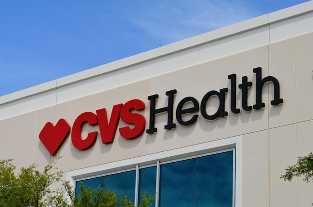 CVS Health rebranded logo on building.