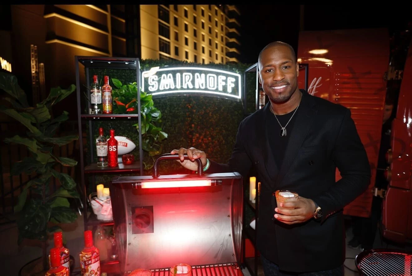 Vernon Davis, pictured at a Smirnoff activation