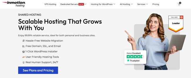 InMotion Hosting hompepage