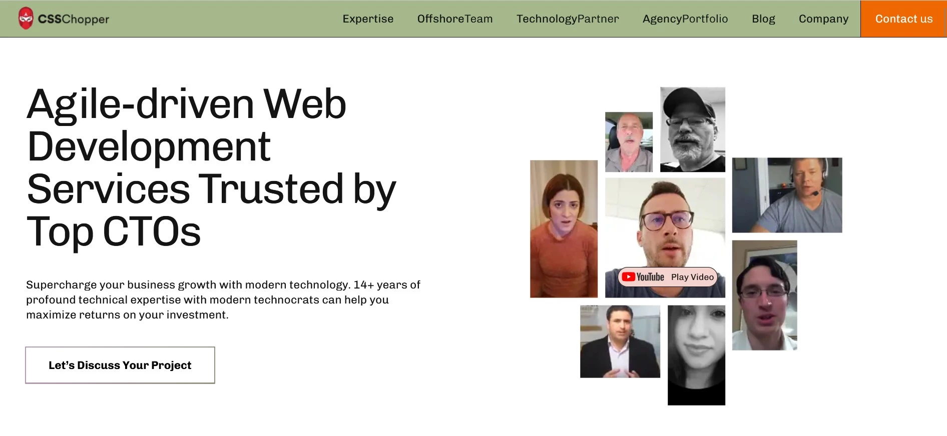 CSSChopper CRM consulting agency homepage.