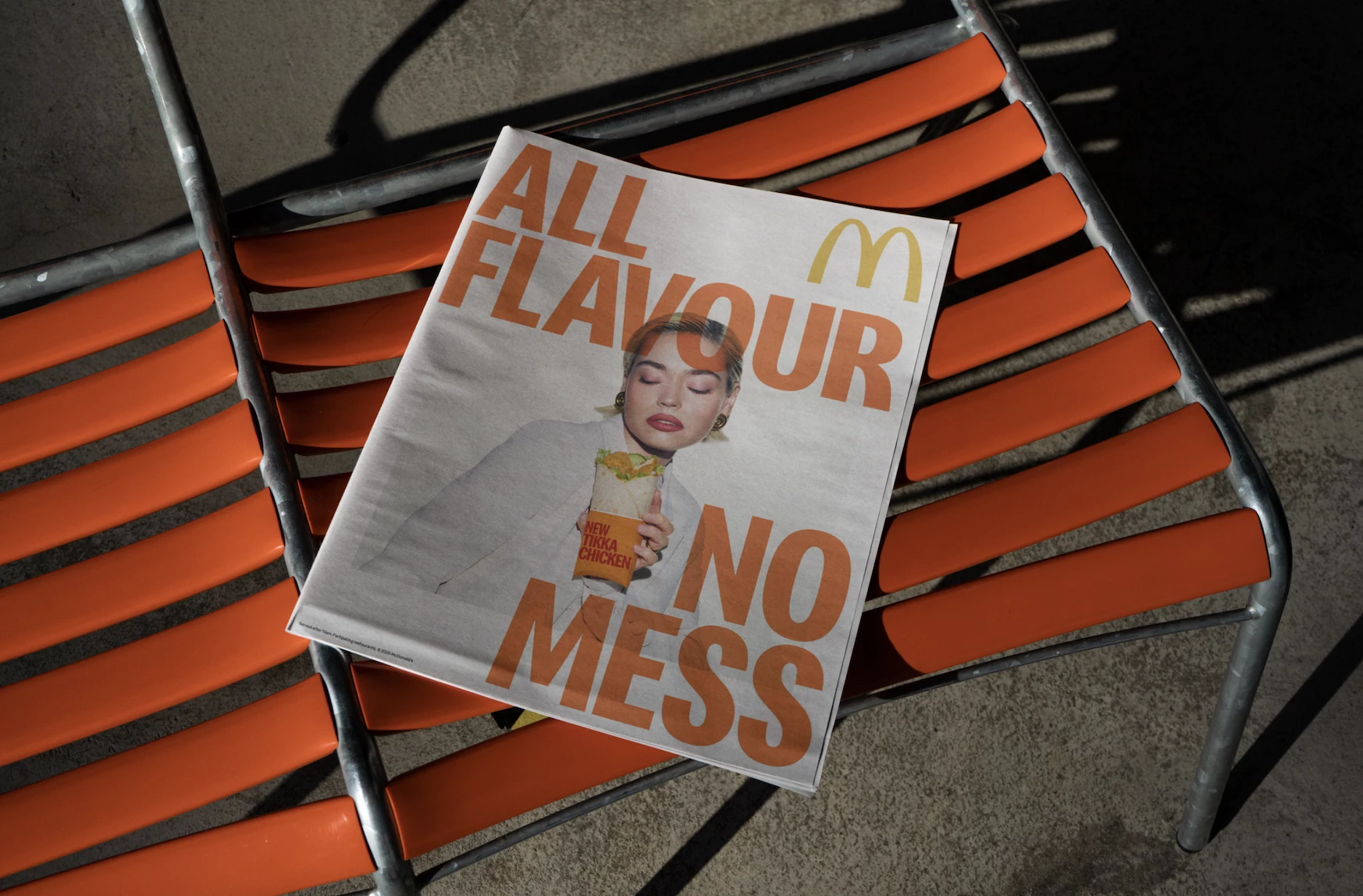 "All Flavour, No Mess" Prints | Source: McDonald's UK "All Flavour, No Mess" Prints | Source: McDonald's UK