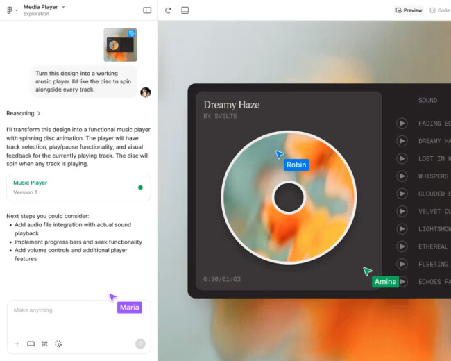 Figma AI design interface.