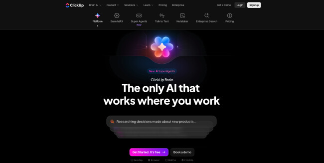  ClickUp AI homepage