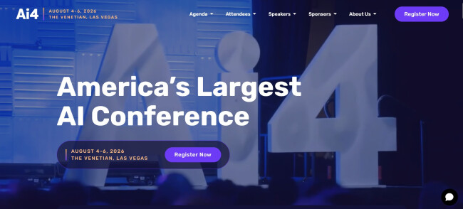Ai4 2026 conference homepage