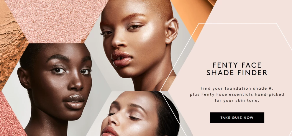 Rihanna's Fenty Beauty Foundation website screenshot Rihanna's Fenty Beauty Foundation website screenshot