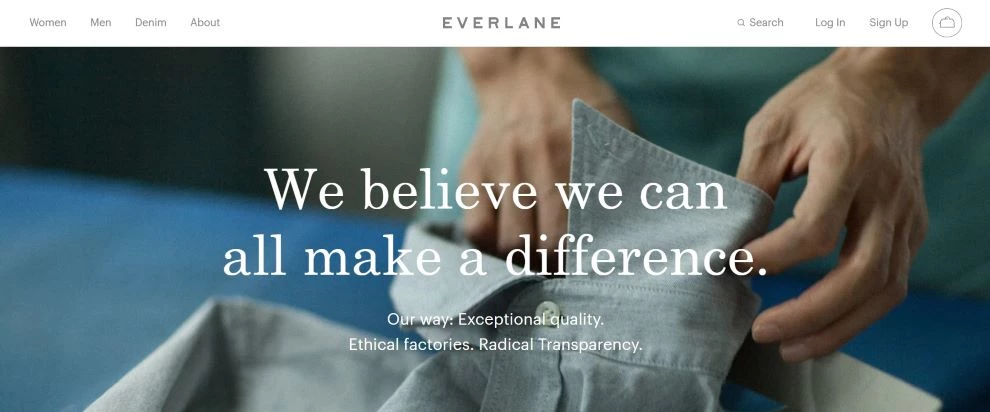 Everlane brand mission screenshot Everlane brand mission screenshot