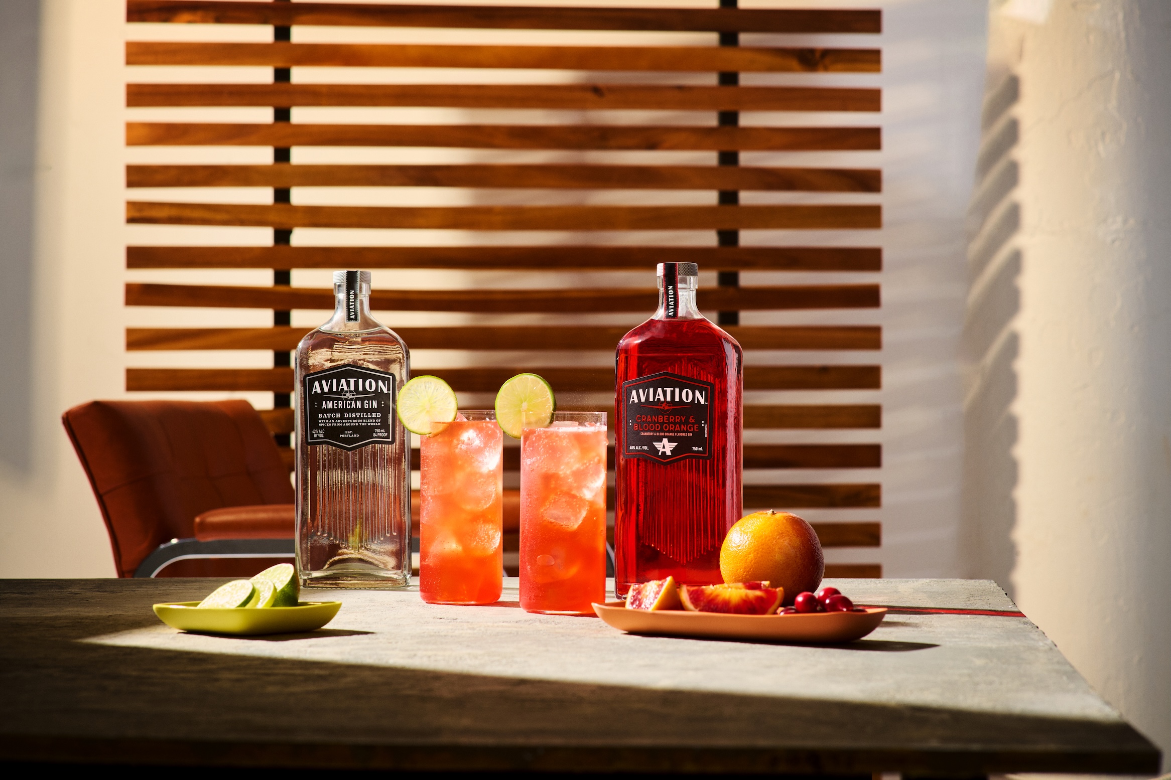 Cocktails made with the new Aviation Cranberry & Blood Orange Flavored Gin