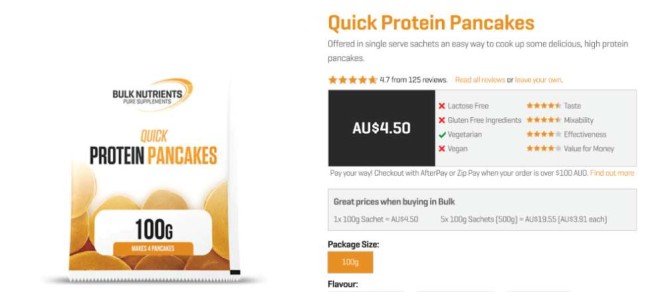 Bulk Nutrient ecommerce product page screenshot Bulk Nutrient ecommerce product page screenshot