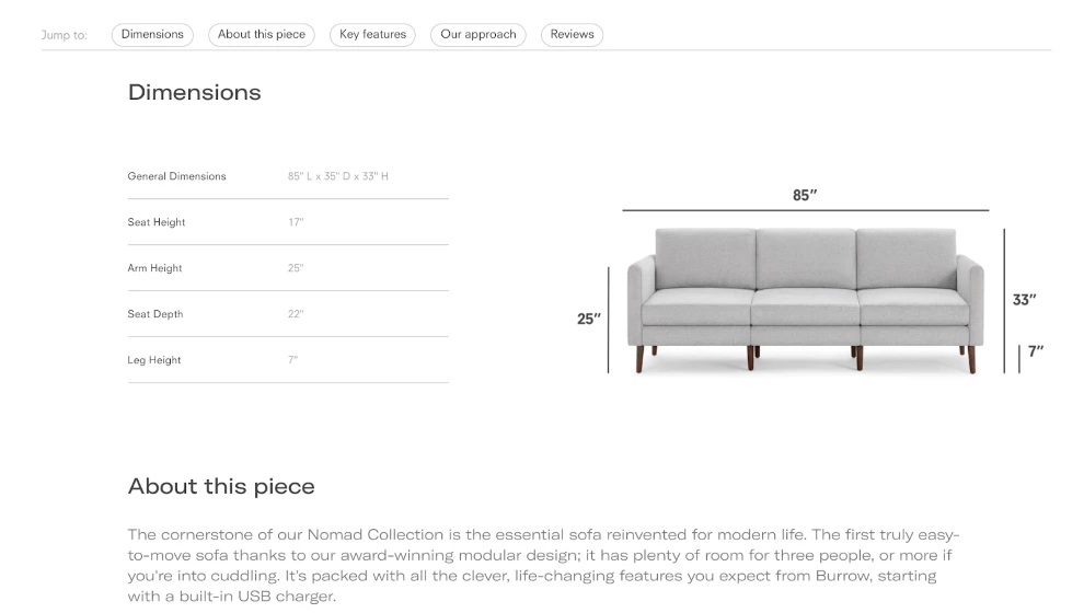 block nomad sofa ecommerce product page block nomad sofa ecommerce product page