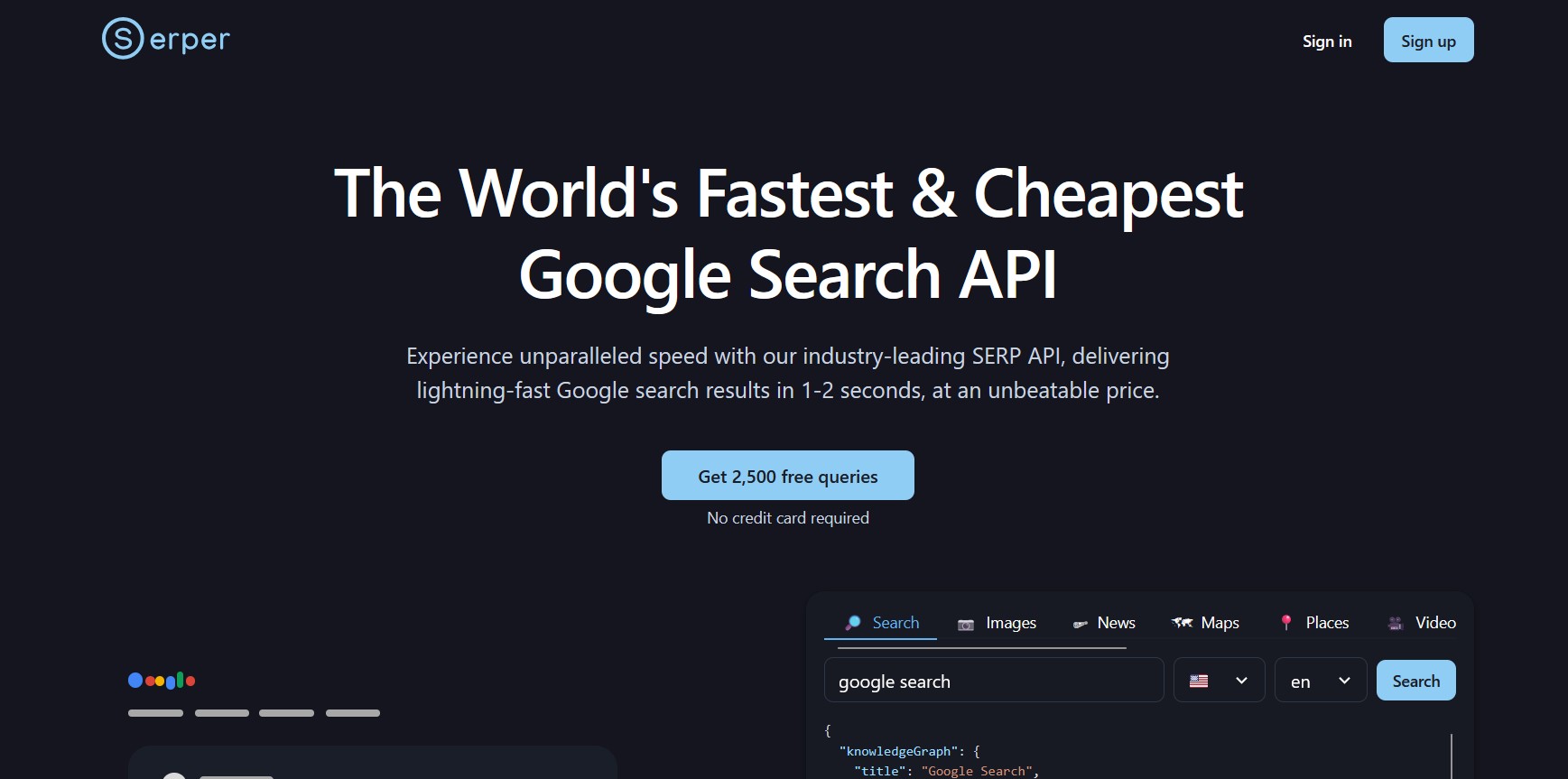 Serper Serper homepage