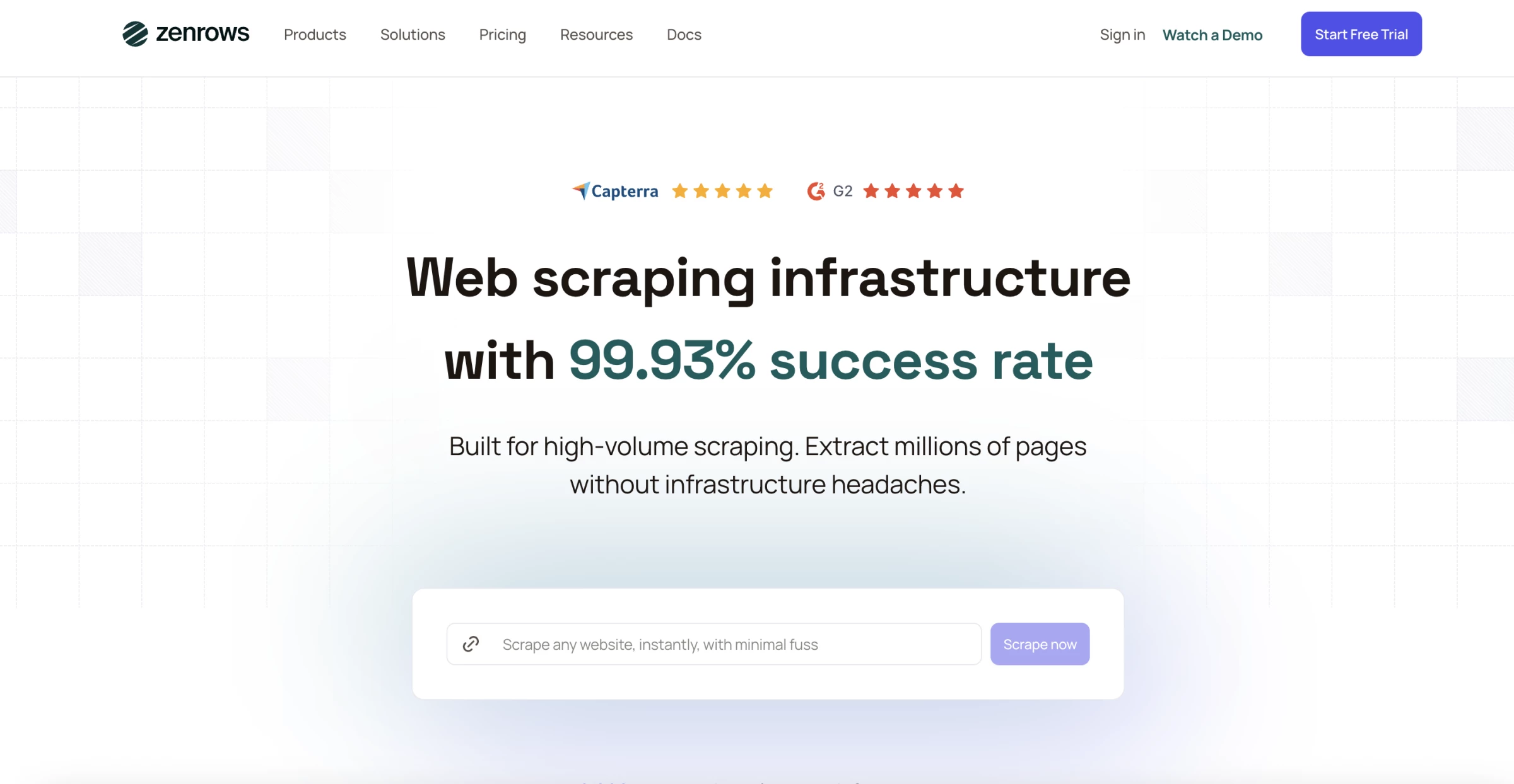 ZenRows Homepage