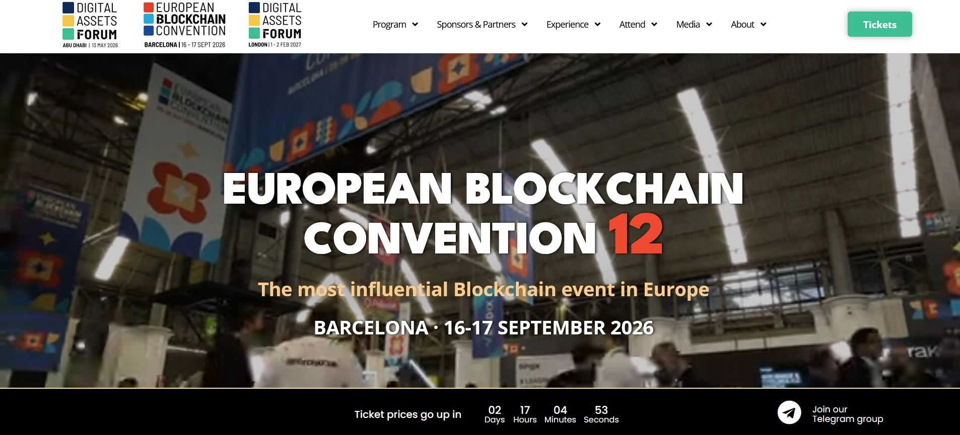 European Blockchain Convention homepage