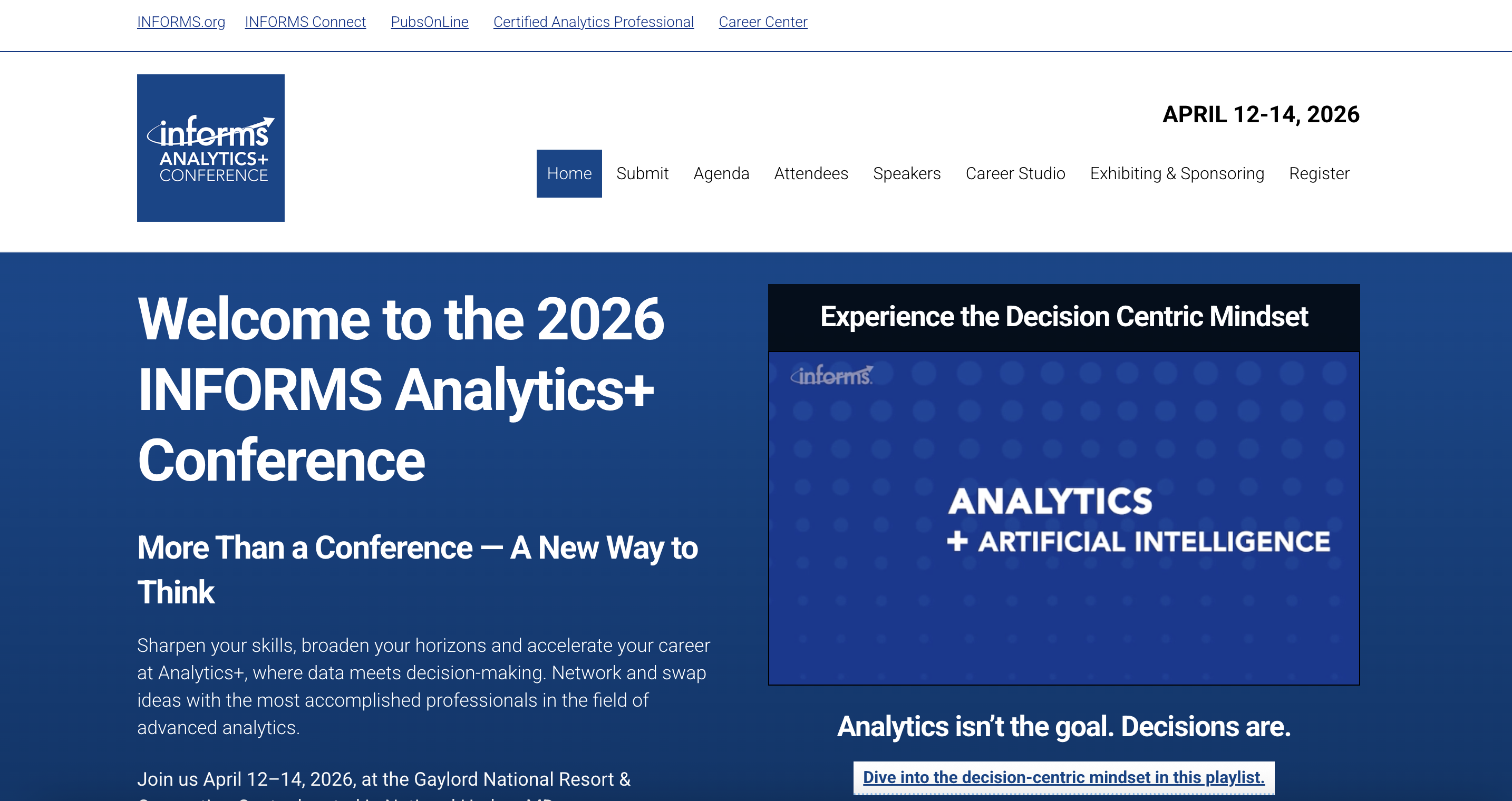 INFORMS Homepage Data Analytics Conferences INFORMS