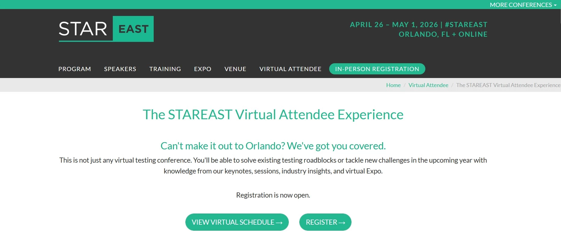 STAREAST Software Testing Conference STAREAST homepage