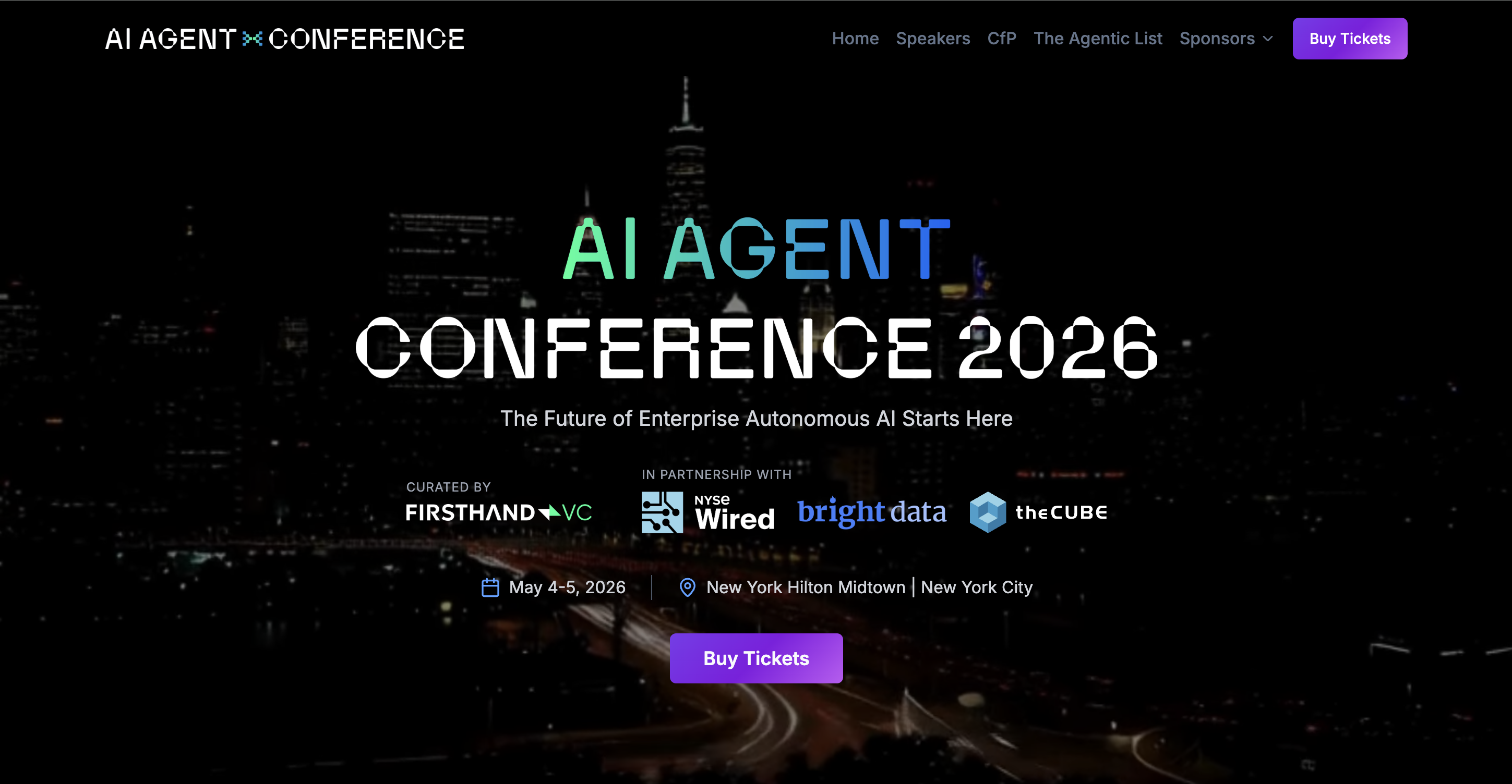 AI Agent event homepage