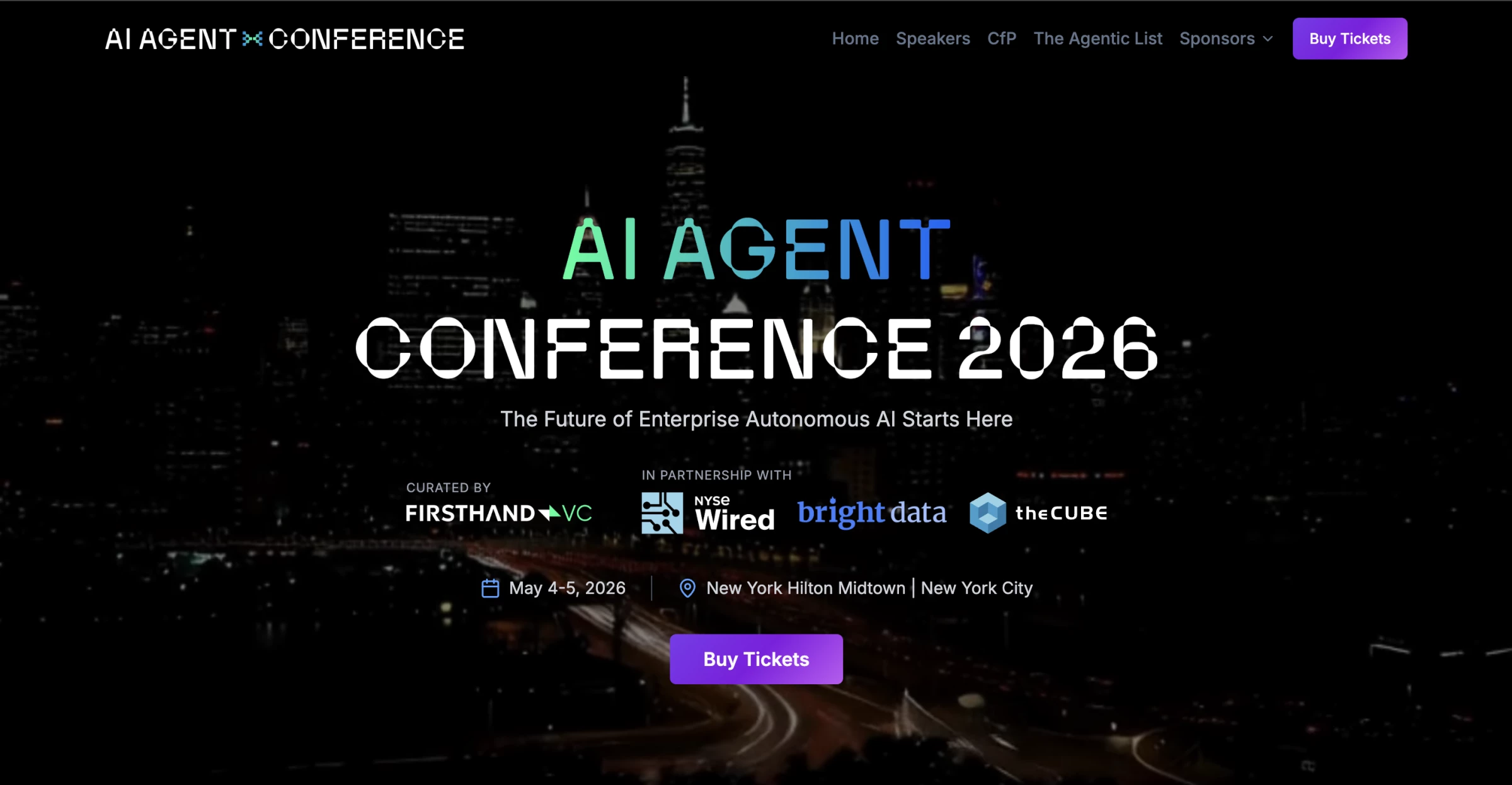 AI Agent event homepage